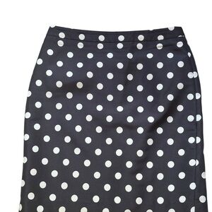 LOFT Black and White Polka Dot Pencil Skirt​